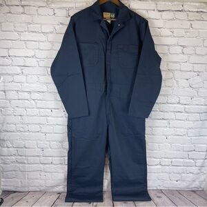 WearGuard Coveralls Mens 44R Blue Mechanic Utility Work Wear‎ Long Sleeve